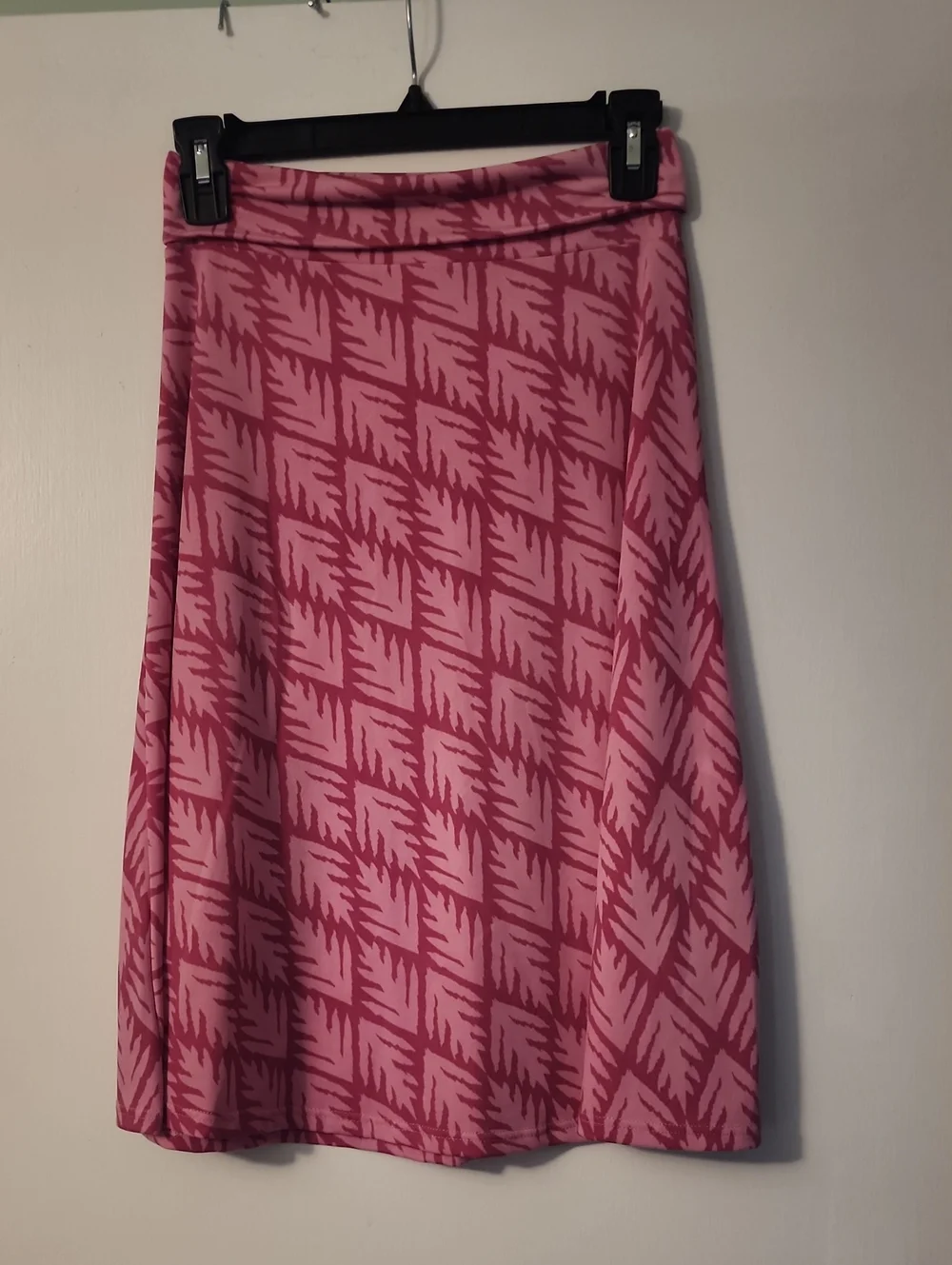 Lularoe Women's Pink Patterned A-Line Skirt